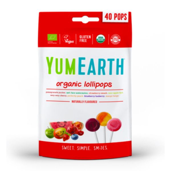 Органические леденцы YUMEARTH с фруктовым вкусом - 100шт